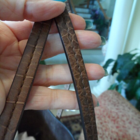 Michael Kors Collection Brown/Tan Croc Embosed Leather Large Tote Handbag - Picture 5 of 16